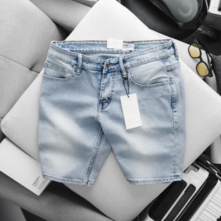 Quần short jean nam big size chất bò co giãn ống suông nhẹ slimfit xuất xịn