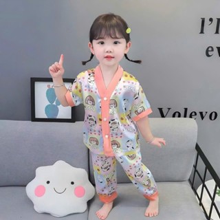 Bộ đồ ngủ Pijama mùa hè cho bé gái, thiết kế họa tiết dễ thương cho bé 9-35kg.