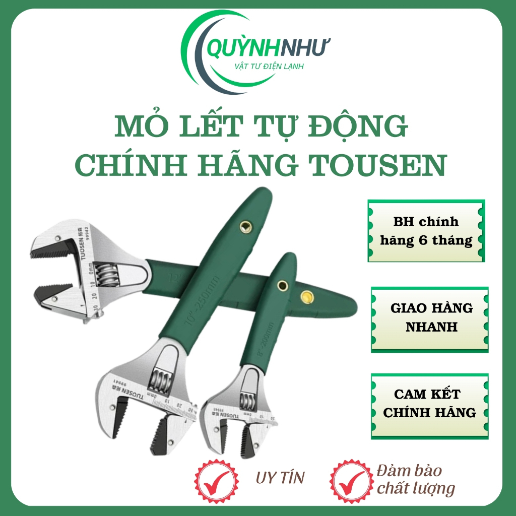 Mỏ lết tự động chính hãng TUOSEN 8inch 10inch 12inch , mỏ lết lắc tự động