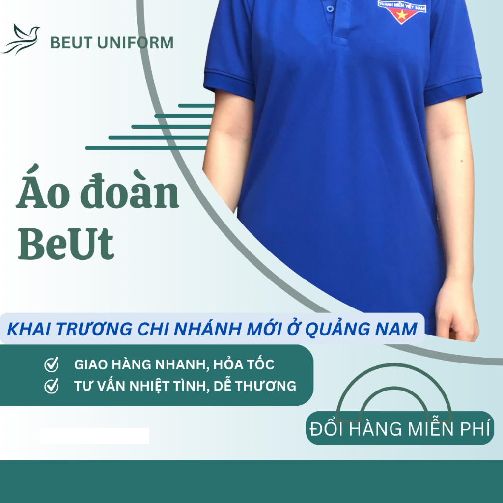 Áo đoàn thun, đoàn thanh niên Nam Nữ - Logo thêu