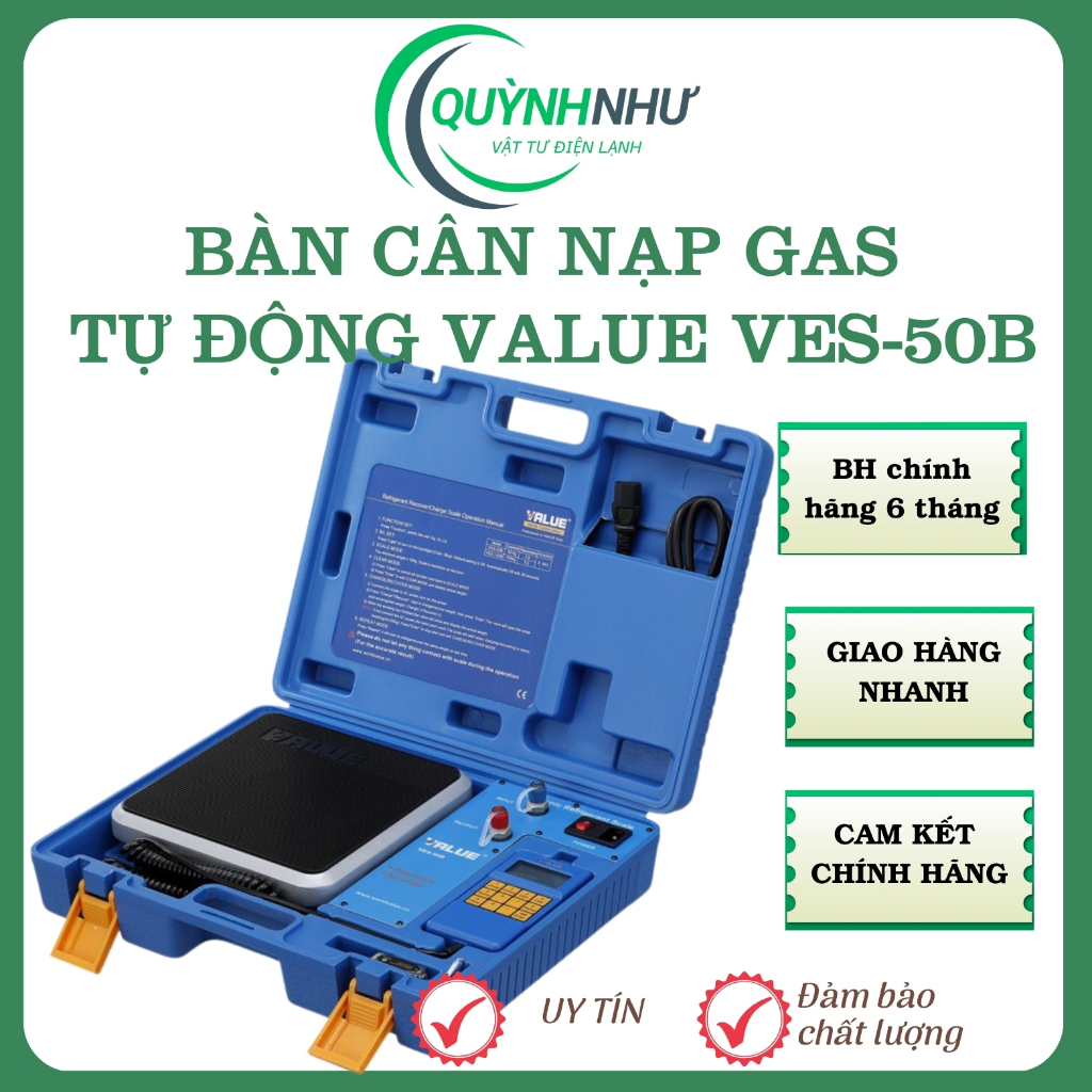 Bàn cân nạp ga điện tử ngắt tự động VALUE VES-50B 50Kg chuẩn hàng chính hãng VALUE