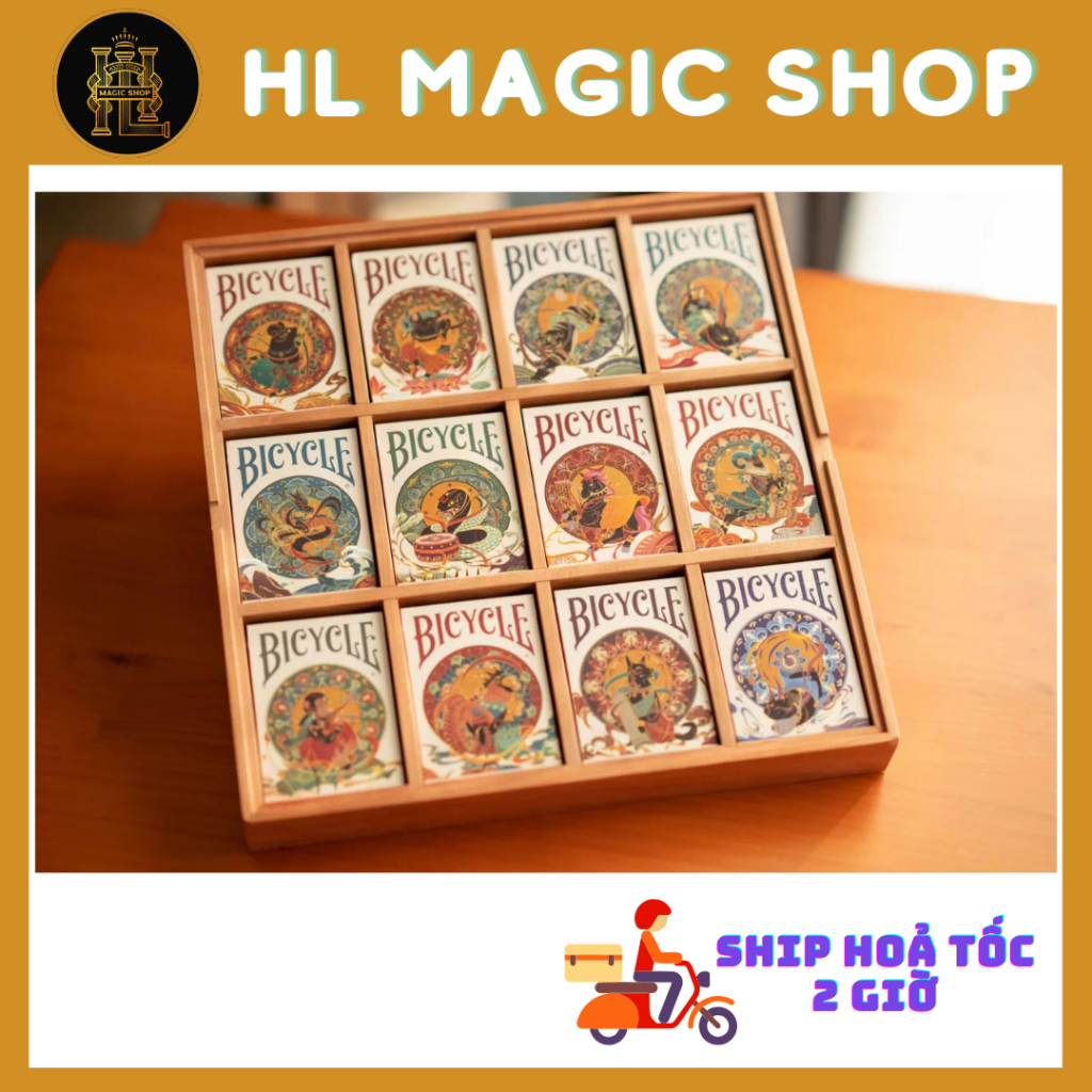 Bộ bài tây, bài ảo thuật Bicycle Chinese Zodiac Playing Cards by US Playing Card - Bài Mỹ - Bài Chín