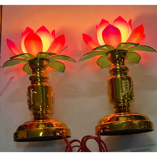 [ Combo 2 cây ] Đèn Thờ Cúng Hoa Sen ( thay bóng dể dàng )