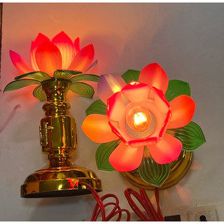 [ Combo 2 cây ] Đèn Thờ Cúng Hoa Sen ( thay bóng dể dàng )