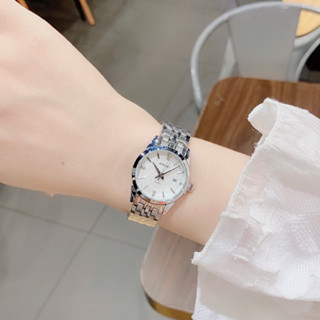 A52 Đồng Hồ Nữ Mặt Tròn Ha Basic, Có Lịch Ngày Dây Thép Kim Loại Titanium Chống Gỉ, Chống Nước 3atm