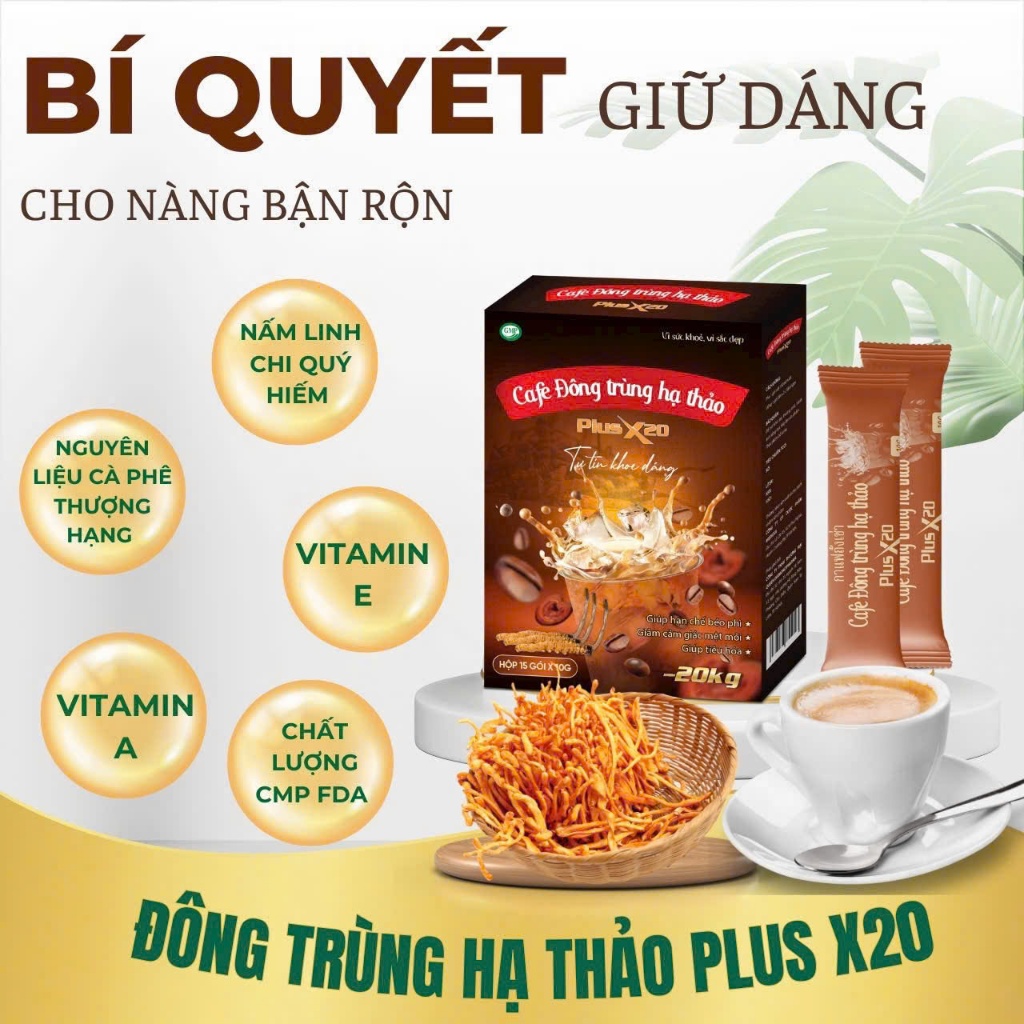 [COMBO 2 HỘP] Cà phê giảm cân cấp tốc vị đông trùng hạ thảo giảm nhanh cho cơ địa khó giảm