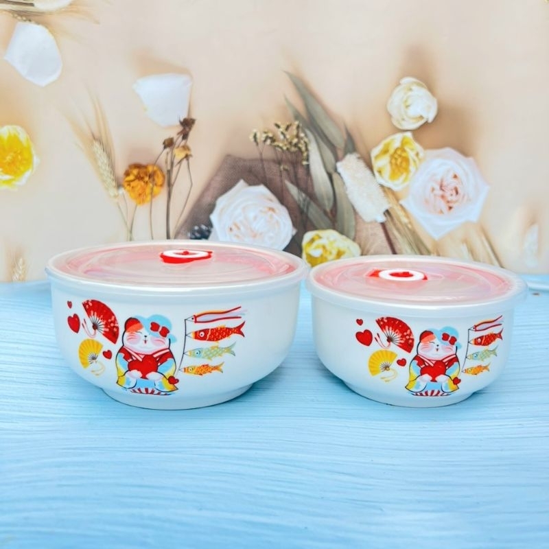 BỘ THỐ SỨ 2 MÓN NẤP HÚT CHÂN KHÔNG