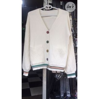 Áo khoác len cardigan nút màu len mịn