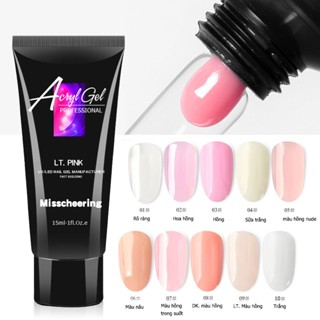 Nail.World Gel Gôm Nối Dài Móng Tay 15ml Pha Lê Mở Rộng Đa Gel đắp nối móng 10màu Gel Đầu Móng Tay Gel nối móng úp nhanh