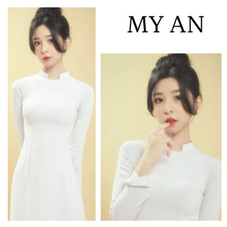 [Cổ chữ U] Áo dài nữ sinh Cổ Hở Vuông, áo dài trắng đi học đi làm hot trend 2025, nữ, women dress - Áo Dài Mỹ An