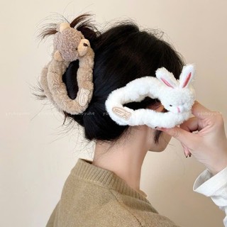  Kẹp Tóc Cá Mập Phủ Lông Hình Đám Mây Đính Charm Gấu Thỏ Dễ Thương Phong Cách Hàn Quốc Phụ Kiện Tóc 