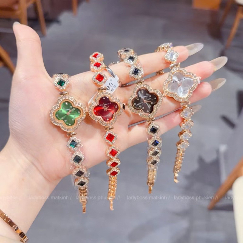 Đồng Hồ Nữ Đeo Tay Cỏ 4 Lá Phối Đá Sang Trọng Phù Hợp Mọi Độ Tuổi A45