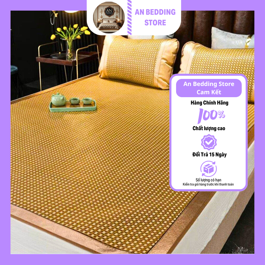 Chiếu mây, chiếu lụa, chiếu mây lót lụa, chiếu điều hòa, chiếu mây 3D, chiếu tơ tằm, An Bedding, mát