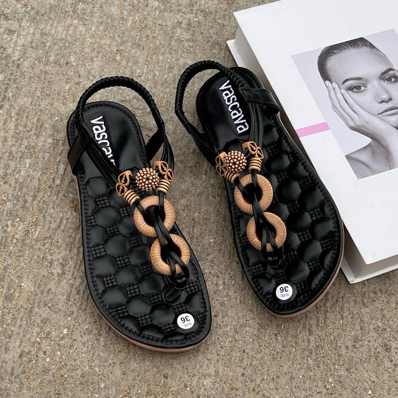 Sandal nữ xỏ ngón, sandal nữ, sandal đi biển, sandal nữ thổ cẩm MAILIAA mã KOO quai kẹp đế mềm đi êm