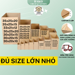 Hộp carton đóng hàng full size, thùng carton hộp giấy gói hàng giá rẻ Hako box