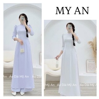 [TAY BỒNG] Aó dài học sinh hai tà cổ chữ V, lụa mỹ không nhăn duyên dáng thướt tha, nữ, Women Dress - Áo Dài Mỹ An