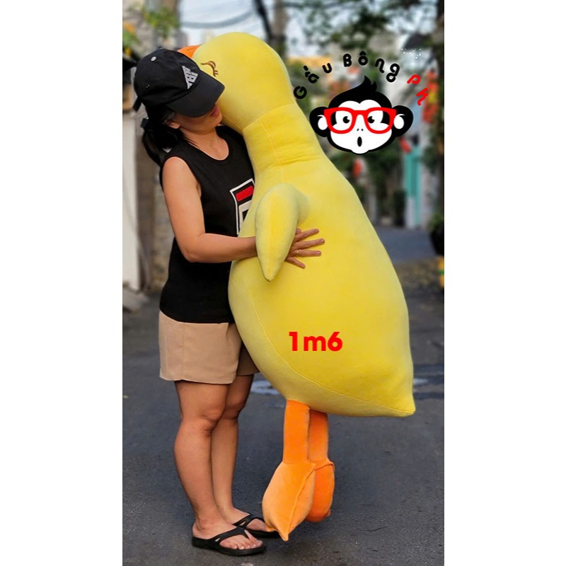 Gấu bông gà ôm gà vàng vịt vàng khổng lồ 1m6/1m3