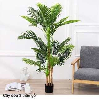 Cây dừa cảnh giả cao 1,2 -1,7met, trang trí nhà cửa nội thất,trang trí tiểu cảnh.