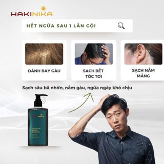 Dầu gội giảm gàu, dầu gội trị gàu Hakinika 300ml – Giảm gàu, ngứa da đầu, kiểm soát dầu nhờn, sạch gàu, làm dịu da đầu
