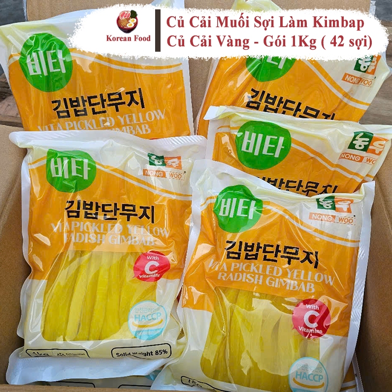 Củ cải vàng sợi Hàn Quốc cuộn gimbap gói 1kg (>40 sợi) có thể ăn trực tiếp