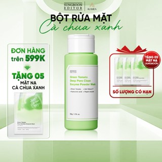 Bột rửa mặt làm sạch da Sungboon Editor Green Tomato Deep Pore Clean Enzyme Powder Wash 50g