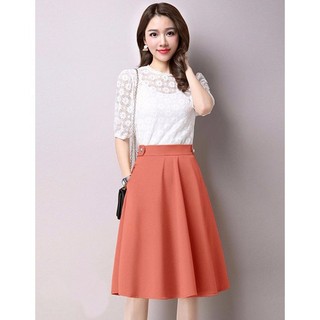 *CHÂN VÁY NỮ❣️FREESHIP❣️Chân Váy Xòe công sở phối nút có túi