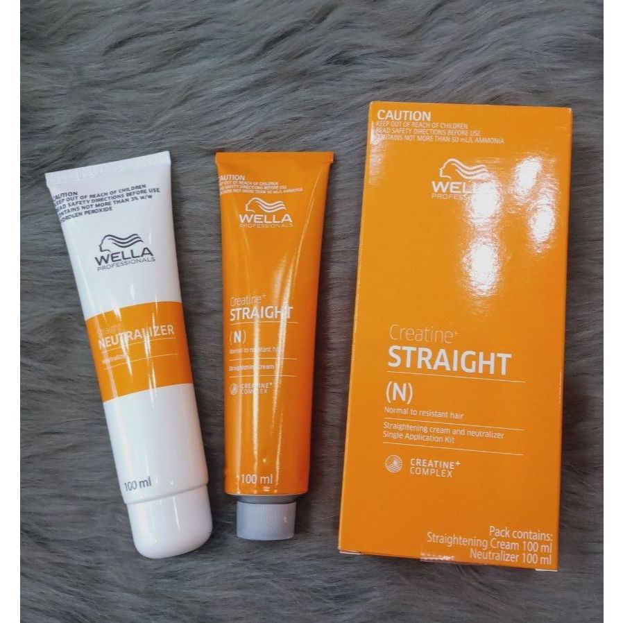 Bộ kem uốn duỗi tóc Wella Creatine Straight 100ml x2 ( mới) "