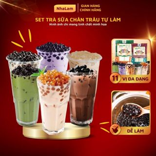 Trà Sữa Trân Châu Tự Pha 5 Ly PLong, Trà Thái Xanh Đỏ NHALAM FOOD (Kèm Công Thức)