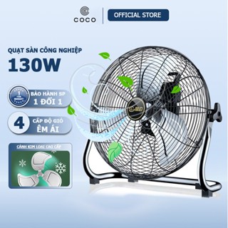Quạt sàn công nghiệp, Quạt chân quỳ YUENIU công suất cao 130W, 4 tốc độ gió, cánh kim loại, hoạt động êm ái - BH18 Tháng
