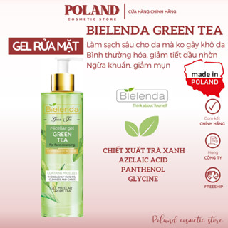 Sữa rửa mặt Bielenda Green Tea cho da dầu mụn với srm trà xanh tràm trà kiềm dầu, giảm mụn 200ml
