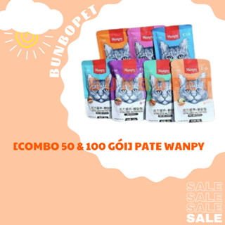   Combo 50 & 100 Gói  Pate W@anpy Cho Mèo Gói 80g 7 Vị Siêu Ngon Hấp Dẫn 