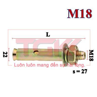 Bulong nở (nở rút) sắt M18