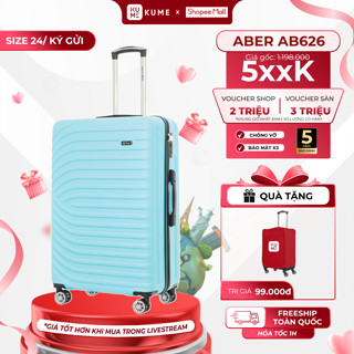 [TẶNG BAO TRÙM] Vali Size 24 Cao Cấp | Aber AB626 | Vali Nhựa ABS kết hợp vân sọc chống trầy xước