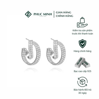 Khuyên tai bạc nữ PMJ bông tai 925 đính đá lấp lánh cao cấp Cenric Phúc Minh jewelry PMJS0475K 