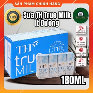 Thùng 48 Hộp Sữa Tươi Tiệt Trùng TH True Milk 180ml Ít Đường - Hoàn Toàn Từ Sữa Tươi Sạch Nguyên Chất Của Trang Trại TH