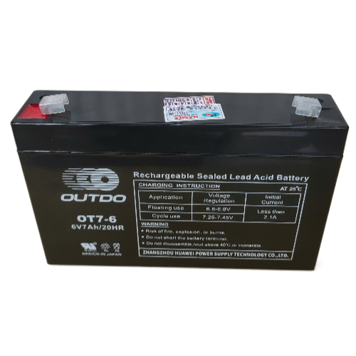 Bình Outdo 6V-7Ah OT7-6 dùng cho xe đạp trẻ em, cân điện tử, quạt đèn sạc tích điện, lưu điện