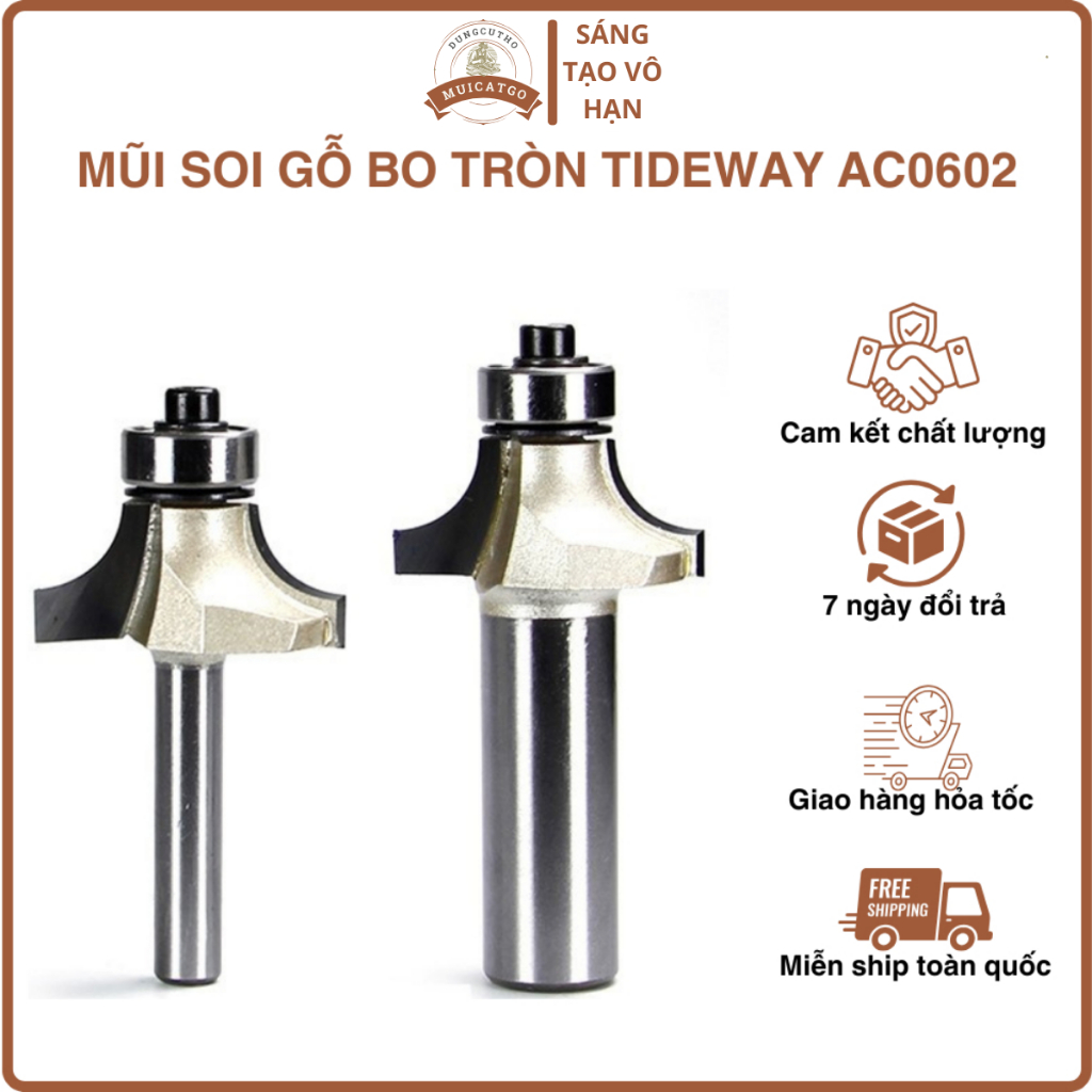 MŨI SOI GỖ BO TRÒN TIDEWAY AC0602
