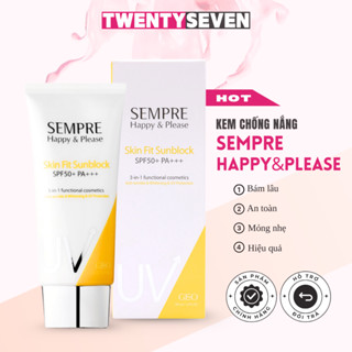 Kem Chống Nắng Geo Lamy Sempre Happy & Please Skin Fit Sunblock SPF50+ PA+++ Dưỡng trắng da - 100g