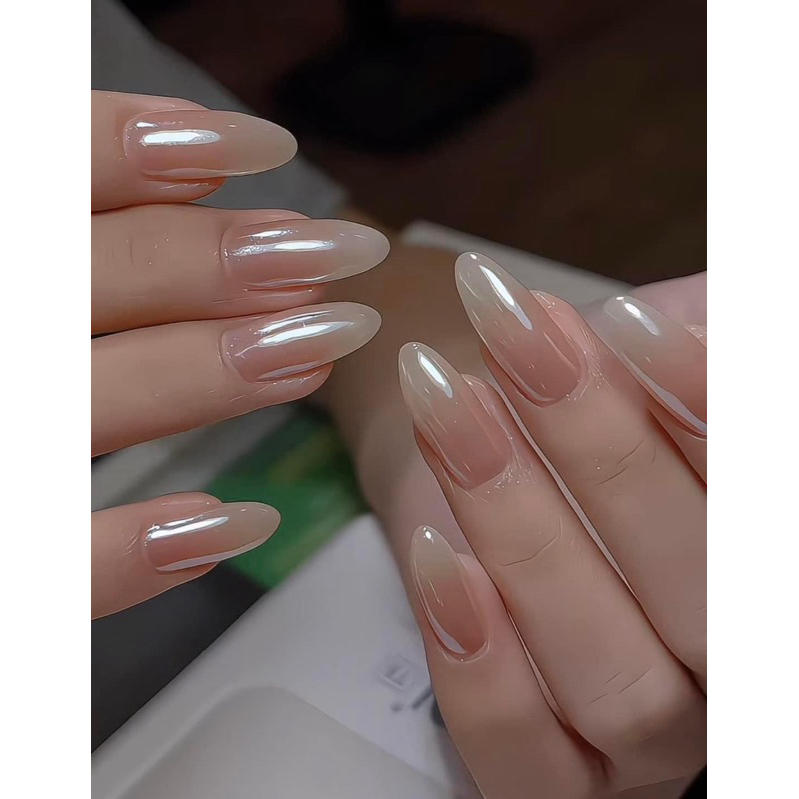 ( hỏa tốc) NAIL BOX OMBRE THẠCH NUDE TRÁNG GƯƠNG TRONG SUỐT