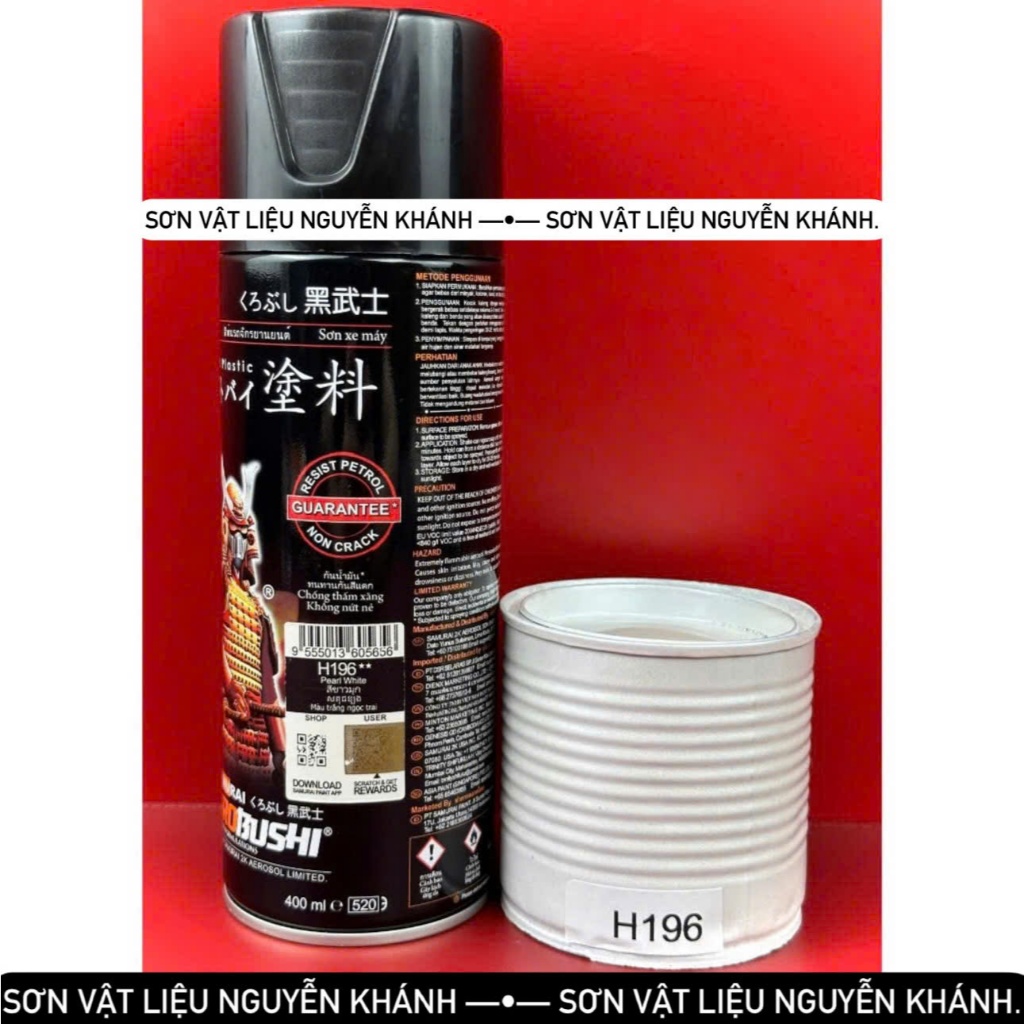 H196-Sơn xịt samurai màu trắng ngọc trai
