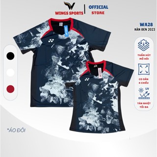 Áo cầu lông mã WA28 tuyển Hàn - màu đen dành cho tập luyện và thi đấu