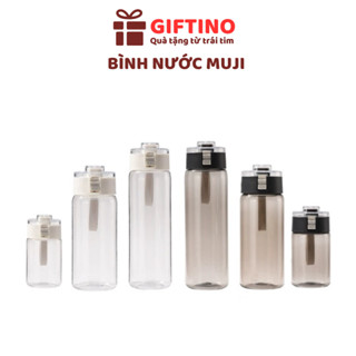  bình nước MUJI nhựa trong suốt cao cấp có quai đeo nhiều kích cỡ 350 550 800ml - GIFTINO 