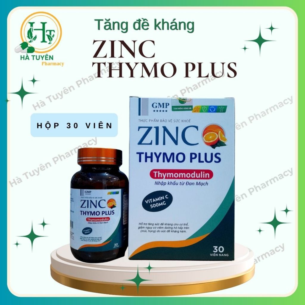 Tăng đề kháng ZINC THYMO PLUS- Hộp 30 viên- hỗ trợ tăng sức đề kháng, giảm viêm đường hô hấp trên mũ