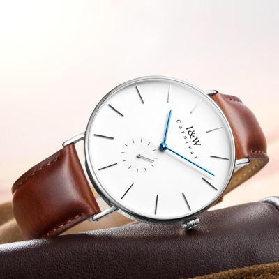Đồng hồ nam chính hãng I&W Carnival 8848G-D3 Kính sapphire,Chống nước 30M,BH 24 tháng,Máy điện tử (Quartz,dây da nâu xịn