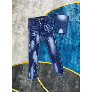 Quần jeans nam Dsq2 trơn không rách vẩy sơn mã BB