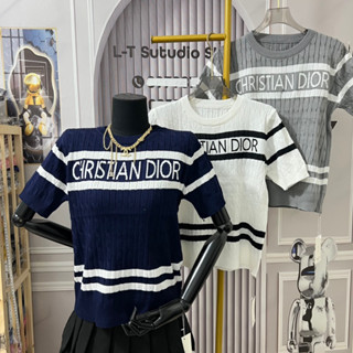 Áo len tăm nữ cộc tay cổ tròn chữ đ i o ngang ngực fom ôm body mã 815