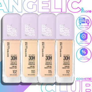 Kem Nền Maybelline, Kem Nền Bắt Sáng Maybelline Super Stay Lumi Matte 30H 30ml, Kem Nền Nắp Tím