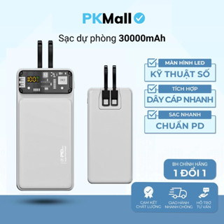  Sạc dự phòng 30000mah công suất nhanh 100w dung lượng pin lớn có sẵn dây cho điện thoại 