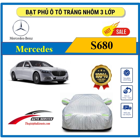 Bạt Phủ Xe MERCEDES Maybach S680 tráng nhôm cao cấp-Chống nắng, chống mưa 3 lớp