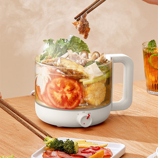 Nồi điện thủy tinh đa năng Deerma 1.2L - Nấu cơm, súp, lẩu, hấp, luộc, pha trà